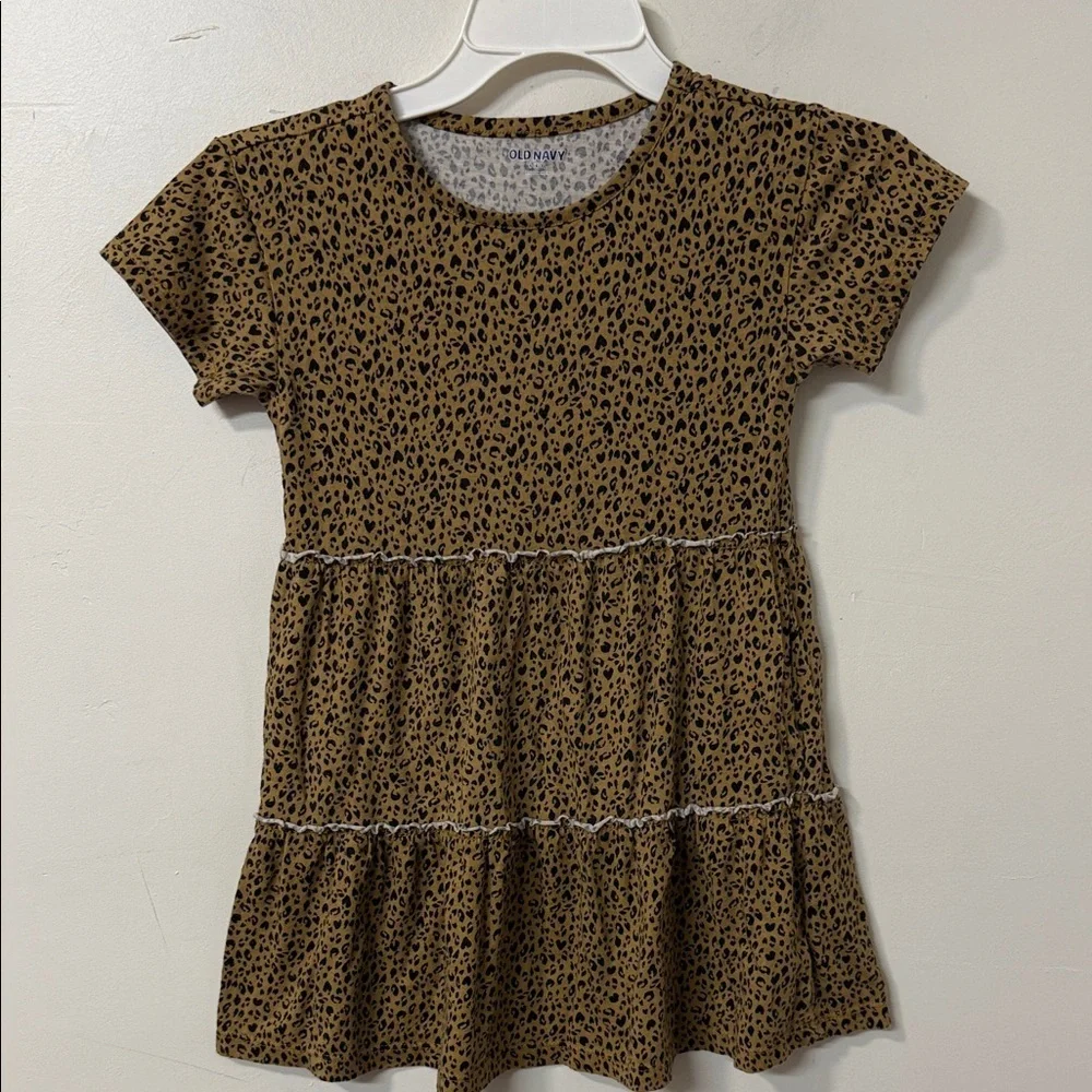 Old Navy Brown Leopard Print Kids Dress